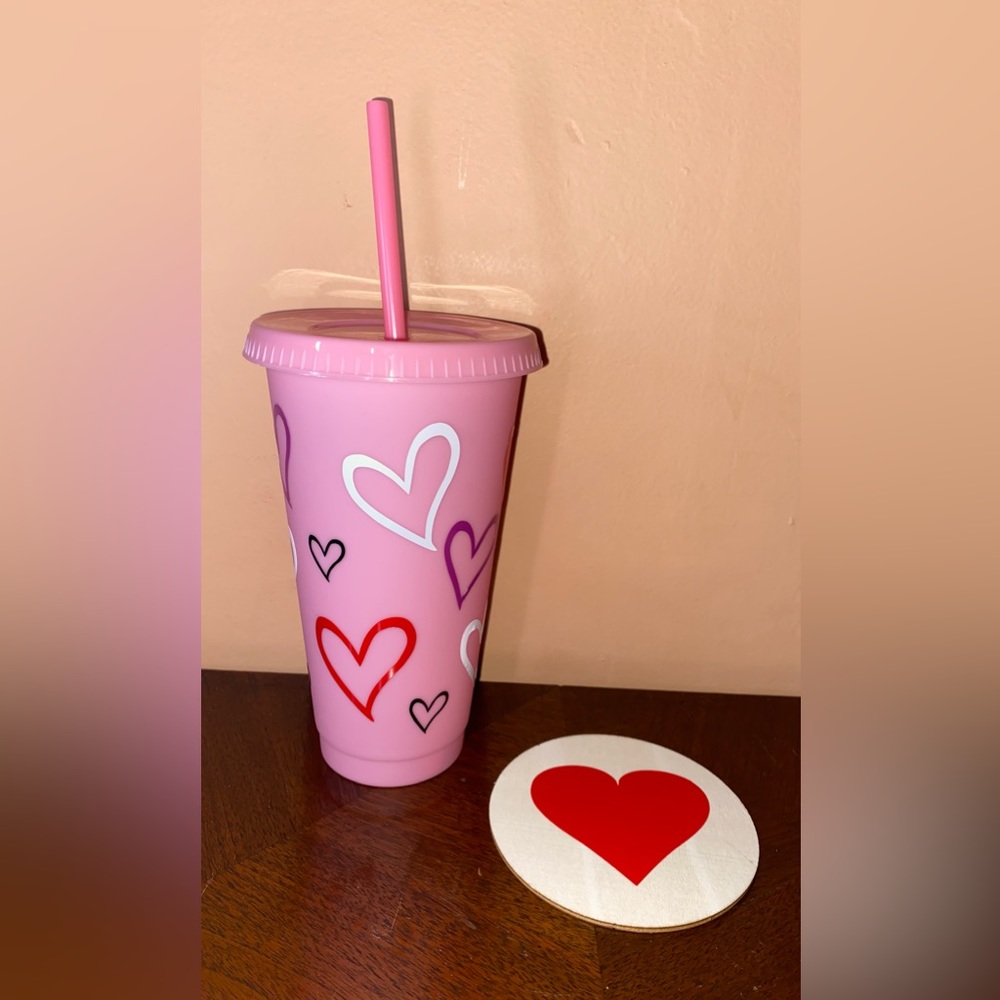 Valentine’s day cup & coaster made with Cricut! - Picture 2 of 2